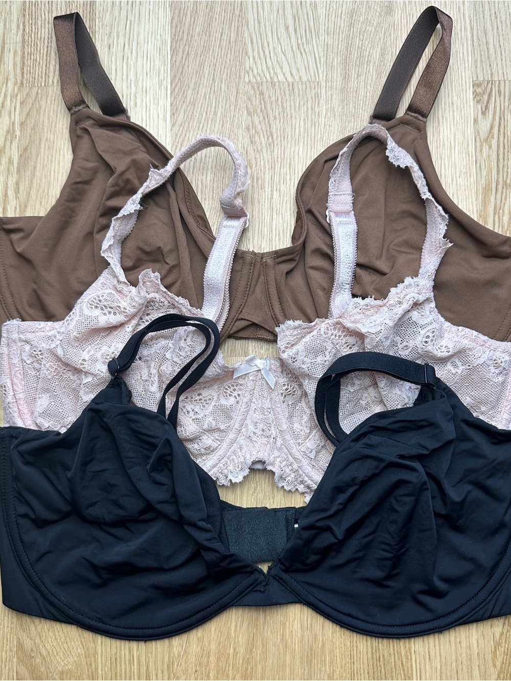 Victoria’s Secret/Auden Bra Set in Black, Brown & Blush